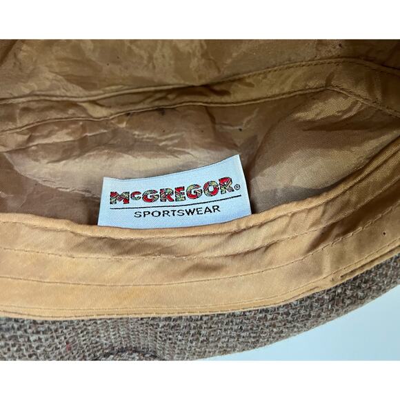 McGregor Sportswear Vintage Tweed Hat Fedora Brown Tan Wool Union USA Mens 7 1/8 - Picture 10 of 12